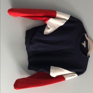 Color block cropped sweatshirt
